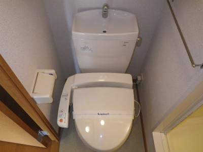 Toilet. Hot water washer with toilet seat