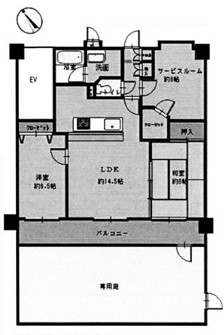 Floor plan. 2LDK + S (storeroom), Price 15.8 million yen, Occupied area 68.86 sq m , Balcony area 12.96 sq m