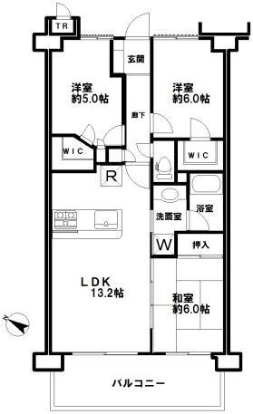 Floor plan. 3LDK, Price 18,800,000 yen, Occupied area 67.57 sq m , It has become a floor plan of the balcony area 12 sq m 3LDK. Wo - storage is rich because there is also Quinn closet and trunk room!