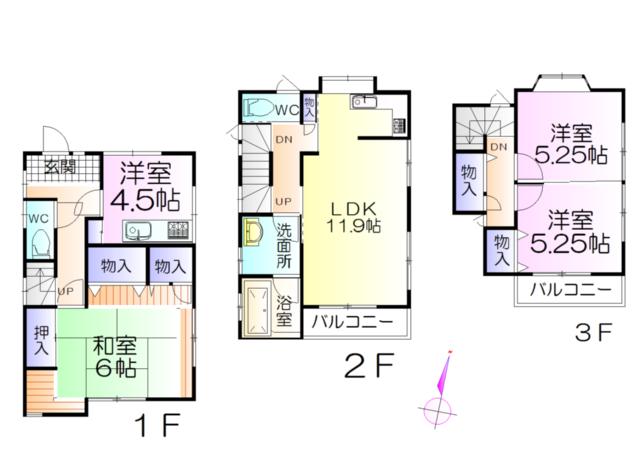 Floor plan. 16.8 million yen, 4LDK, Land area 57.05 sq m , Building area 90.82 sq m