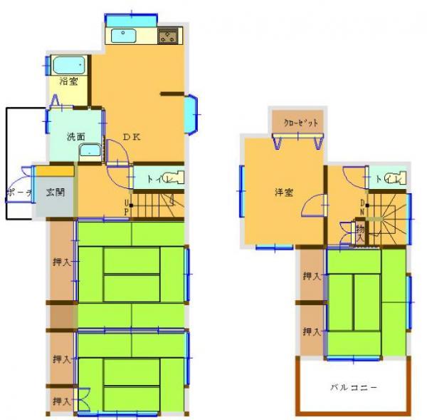 Floor plan. 14.8 million yen, 4LDK, Land area 141.05 sq m , Building area 89.42 sq m 4DK