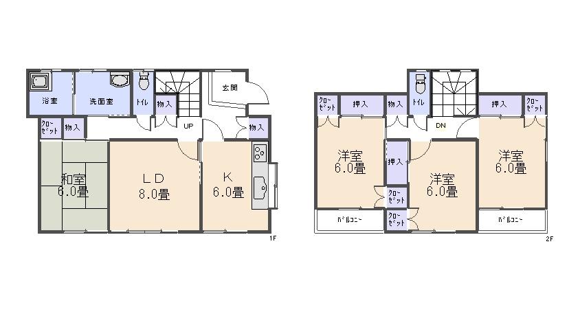 Floor plan. 16.8 million yen, 4LDK, Land area 183.61 sq m , Building area 104.32 sq m