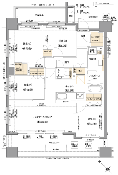 Floor: 4LDK + WIC + SIC, the occupied area: 82.25 sq m