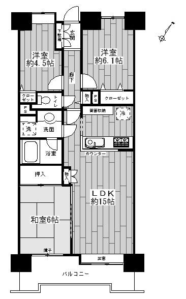 Floor plan. 3LDK, Price 11.8 million yen, Occupied area 69.06 sq m , Balcony area 9.25 sq m