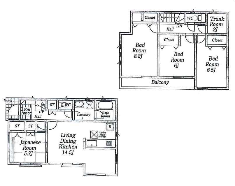 Floor plan. 22,800,000 yen, 4LDK + S (storeroom), Land area 115.08 sq m , Building area 98.82 sq m