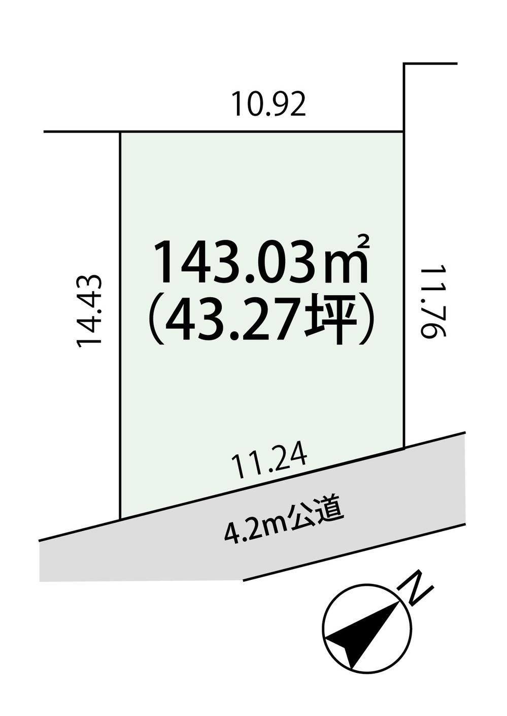 Compartment figure. Land price 12.5 million yen, Land area 143.03 sq m 4 compartment view