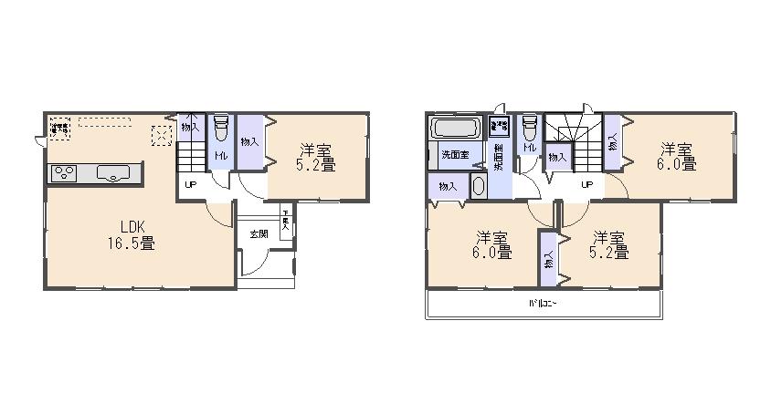 Floor plan. 26,800,000 yen, 4LDK, Land area 99.02 sq m , Building area 92.73 sq m