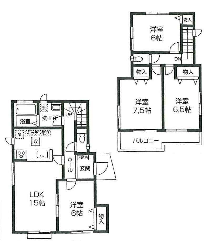 Floor plan. 20.8 million yen, 4LDK, Land area 123.6 sq m , Building area 96.45 sq m
