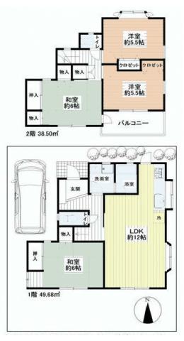 Floor plan. 16,900,000 yen, 4LDK, Land area 110 sq m , It is a building area of ​​88.18 sq m popular interior shop coordination furnished property. By all means please see once!