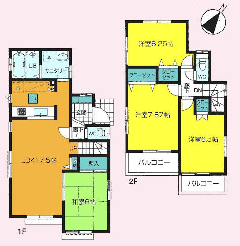 Floor plan. (4 Building), Price 26,800,000 yen, 4LDK, Land area 110.01 sq m , Building area 97.5 sq m