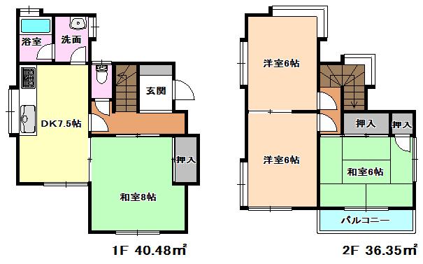 Floor plan. 7,980,000 yen, 4DK, Land area 100.1 sq m , Building area 77.66 sq m sunny, There is also the garden space!