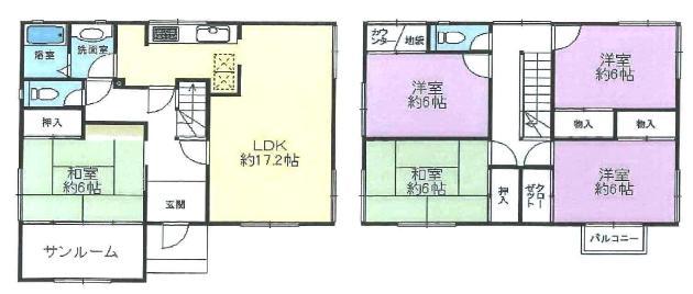 Floor plan. 23 million yen, 5LDK, Land area 155.63 sq m , Building area 122.55 sq m