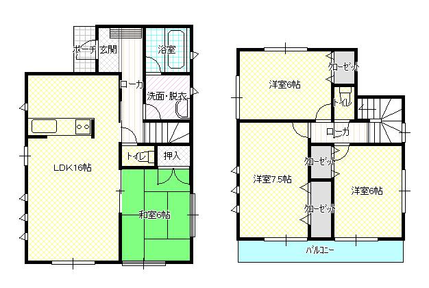 Floor plan. 21,800,000 yen, 4LDK, Land area 117.12 sq m , Building area 93.15 sq m