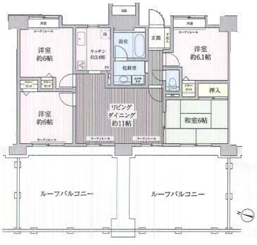 Floor plan. 4LDK, Price 24.5 million yen, Occupied area 78.39 sq m , Balcony area 25.19 sq m