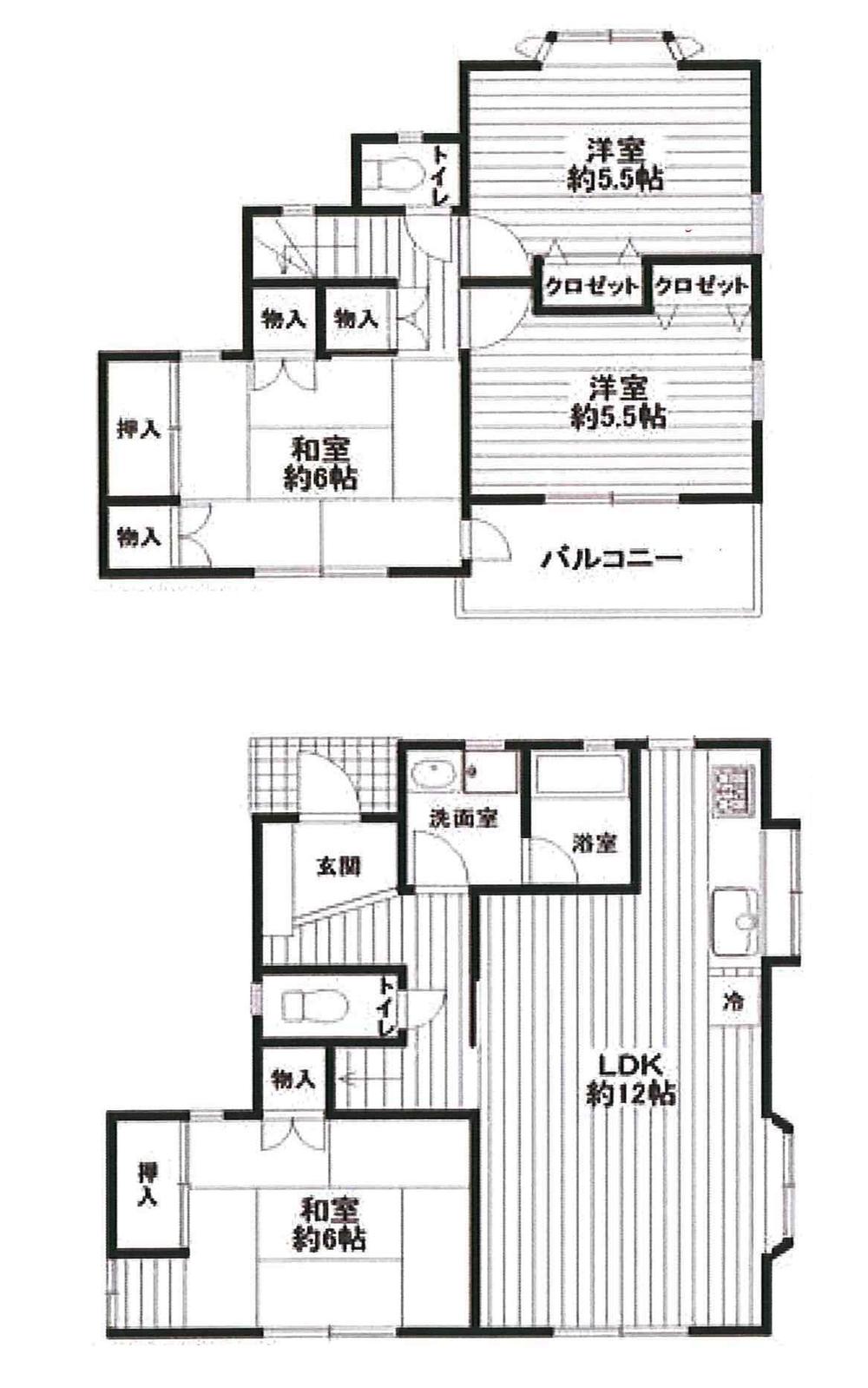 Floor plan. 16,900,000 yen, 4LDK, Land area 110 sq m , Building area 88.18 sq m