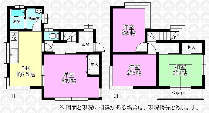 Floor plan. 7,980,000 yen, 4DK, Land area 100.1 sq m , Building area 77.66 sq m