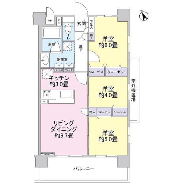 Floor plan. 2LDK + S (storeroom), Price 21,800,000 yen, Footprint 62.2 sq m , Balcony area 11.34 sq m