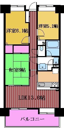 Floor plan. 3LDK, Price 18.9 million yen, Footprint 68.2 sq m , Balcony area 12.4 sq m