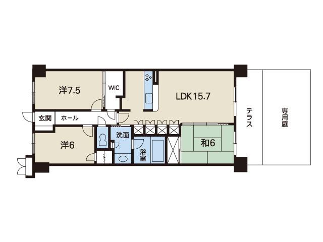 Floor plan. 3LDK, Price 23.8 million yen, Occupied area 80.52 sq m floor plan of the entire room 6 quires more leeway. There is a feeling of opening a dedicated garden.