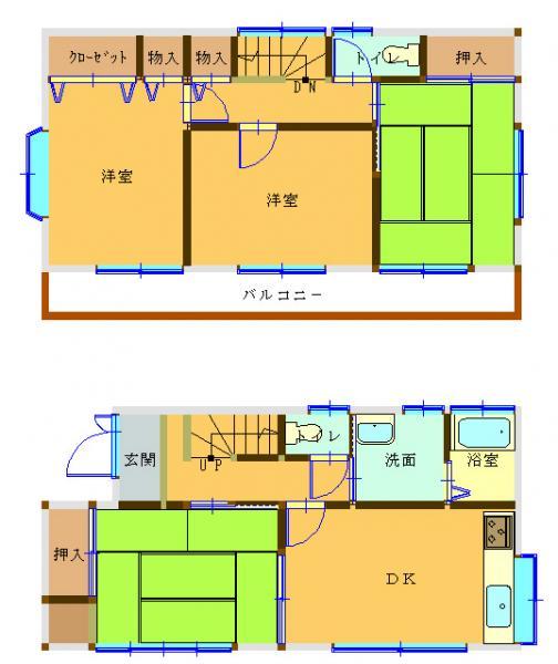 Floor plan. 9,980,000 yen, 4DK, Land area 110 sq m , It is a building area of ​​80.14 sq m 4DK