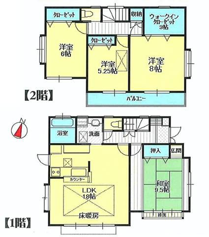 Floor plan. 27,800,000 yen, 4LDK, Land area 201 sq m , Building area 110.13 sq m
