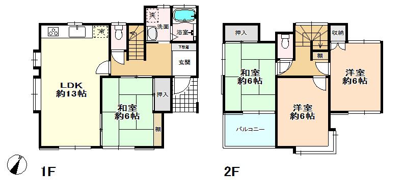 Floor plan. 15.8 million yen, 4LDK, Land area 117.09 sq m , Building area 87.35 sq m