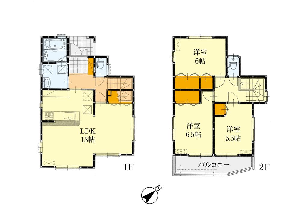 Floor plan. 22.5 million yen, 3LDK, Land area 131.74 sq m , Building area 89.42 sq m Koyata 8 Building Floor Plan