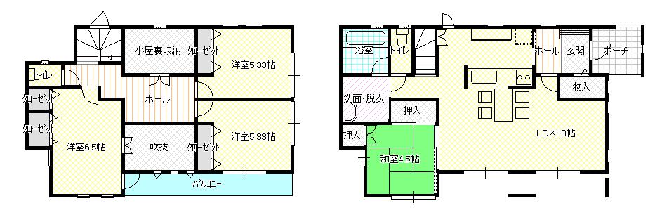 Floor plan. 23.8 million yen, 4LDK, Land area 140.04 sq m , Building area 99.36 sq m