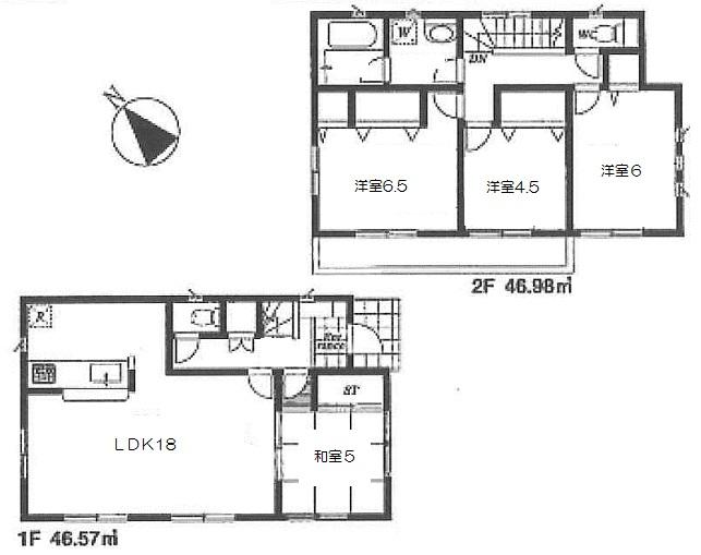 Floor plan. 29,800,000 yen, 4LDK, Land area 167.92 sq m , Building area 93.55 sq m floor plan