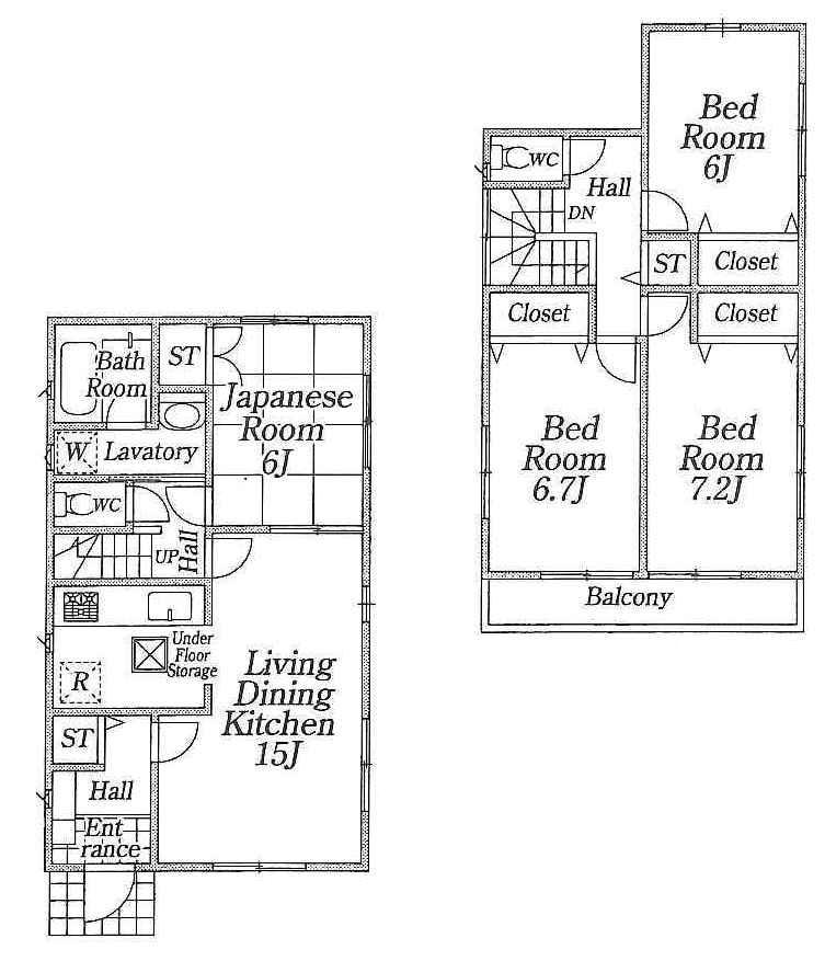 Floor plan. 19,800,000 yen, 4LDK, Land area 143.59 sq m , Building area 96.39 sq m