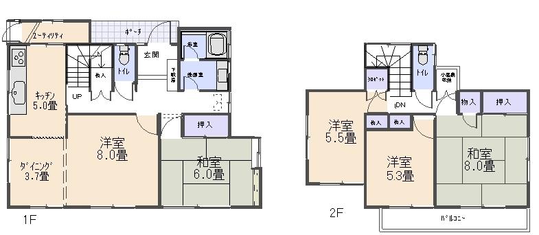 Floor plan. 14.6 million yen, 4LDK, Land area 186.79 sq m , Building area 105.02 sq m