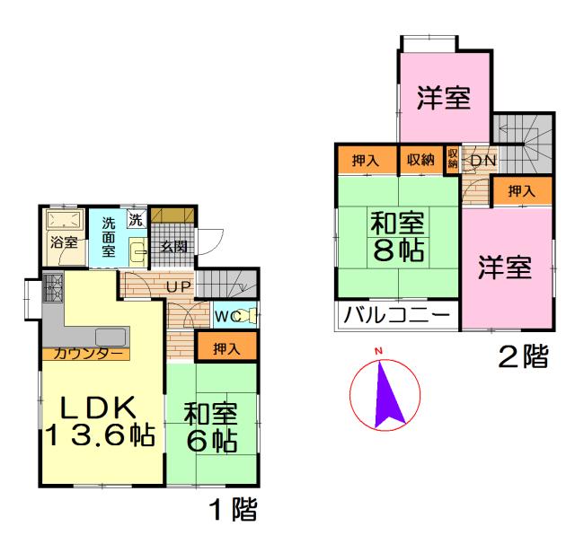 Floor plan. 12.8 million yen, 4LDK, Land area 127.88 sq m , Building area 89.42 sq m