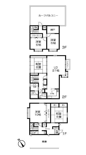 Floor plan. 32,800,000 yen, 5LDK, Land area 133.33 sq m , Building area 173.06 sq m