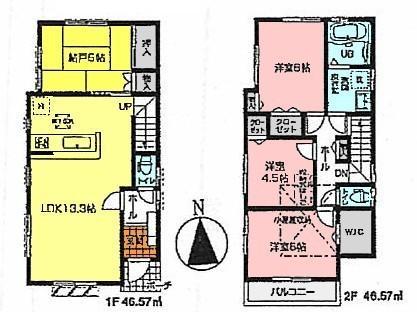 Floor plan. 21,800,000 yen, 3LDK+S, Land area 127.13 sq m , Building area 93.14 sq m