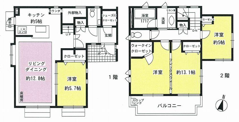 Floor plan. 27,800,000 yen, 3LDK, Land area 105.13 sq m , Building area 101.72 sq m
