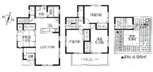 Floor plan. 29,800,000 yen, 4LDK, Land area 107.91 sq m , Building area 98.53 sq m