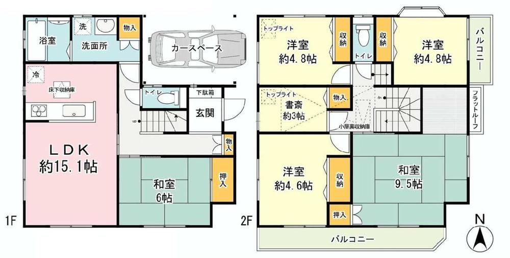 Floor plan. 19 million yen, 5LDK + S (storeroom), Land area 103.67 sq m , Building area 111.79 sq m