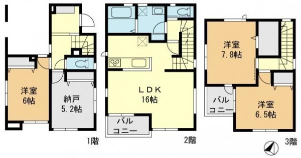 Floor plan. 23.8 million yen, 3LDK+S, Land area 78.26 sq m , Building area 111.15 sq m floor plan