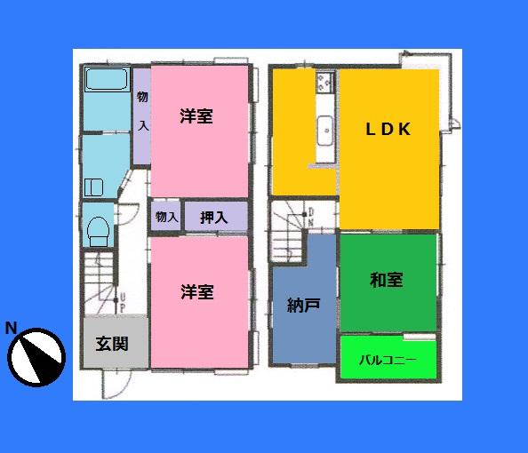 Floor plan. 10.5 million yen, 3LDK + S (storeroom), Land area 74.47 sq m , Building area 72.04 sq m