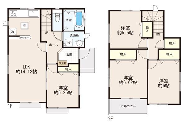 Floor plan. (1 Building), Price 18.5 million yen, 4LDK, Land area 113.73 sq m , Building area 89.63 sq m