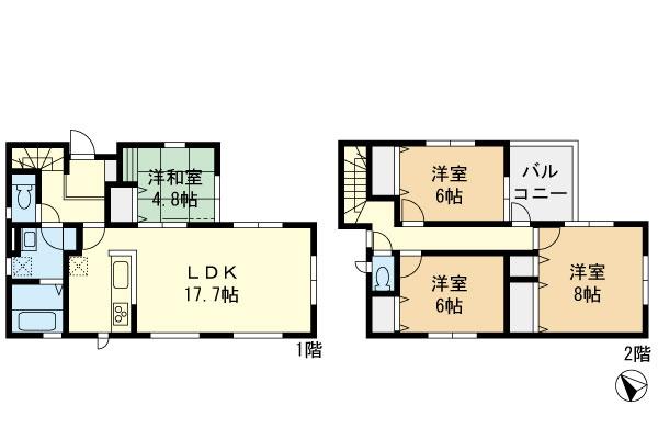 Floor plan. 25,800,000 yen, 4LDK, Land area 104.19 sq m , Building area 102.26 sq m floor plan