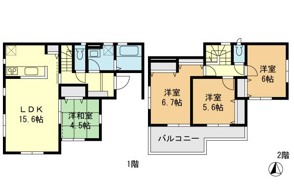 Floor plan. 22,800,000 yen, 4LDK, Land area 114.51 sq m , Building area 91.46 sq m floor plan