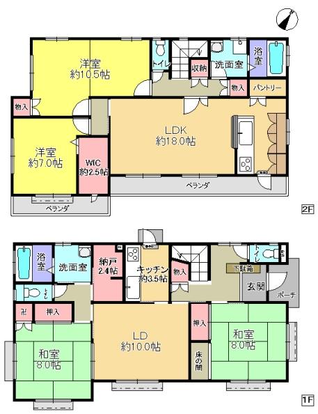 Floor plan. 34,900,000 yen, 2LLDDKK + S (storeroom), Land area 329.2 sq m , Building area 174.91 sq m