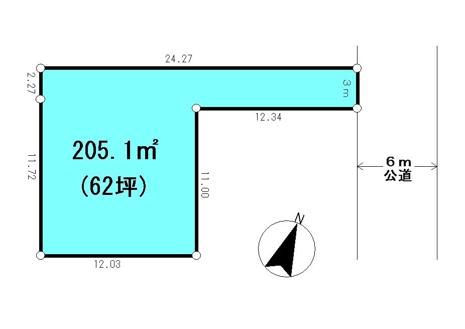 Compartment figure. Land price 12.8 million yen, Land area 205.1 sq m