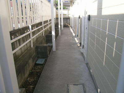 Other. 1F shared hallway. Privacy is maintained because there is a fence