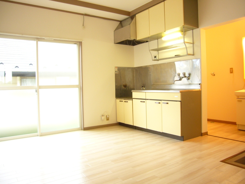 Kitchen. Bright grain of the floor is nice