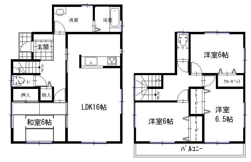 Floor plan. (1 Building), Price 22,800,000 yen, 4LDK, Land area 150.04 sq m , Building area 104.33 sq m