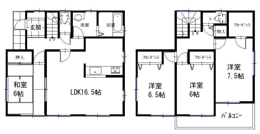 Floor plan. (Building 2), Price 23.8 million yen, 4LDK, Land area 151.81 sq m , Building area 105.57 sq m