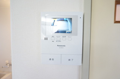 Other Equipment. Glance at a TV monitor with intercom visitor who is found