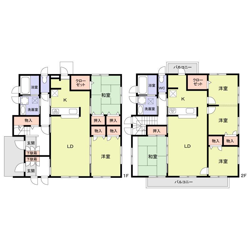 Floor plan. 36,800,000 yen, 6LLDDKK, Land area 389.54 sq m , Building area 167.27 sq m